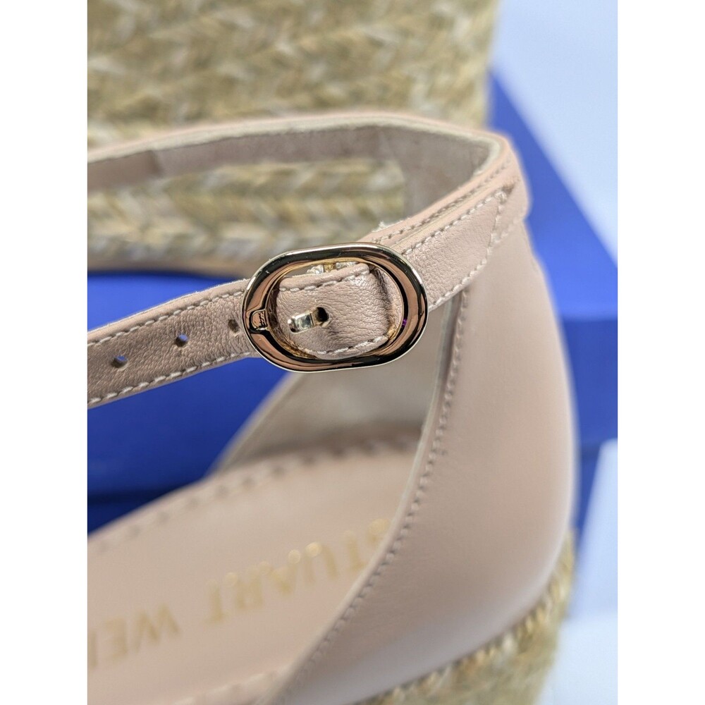 Stuart Weitzman Nudistia Espadrille Wedge Women's 8.5B Adobe Leather NEW in Box - Picture 3 of 12